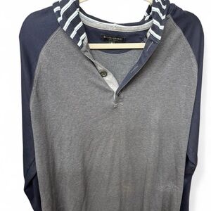 Banana Republic Navy and Gray Luxury Hoodie